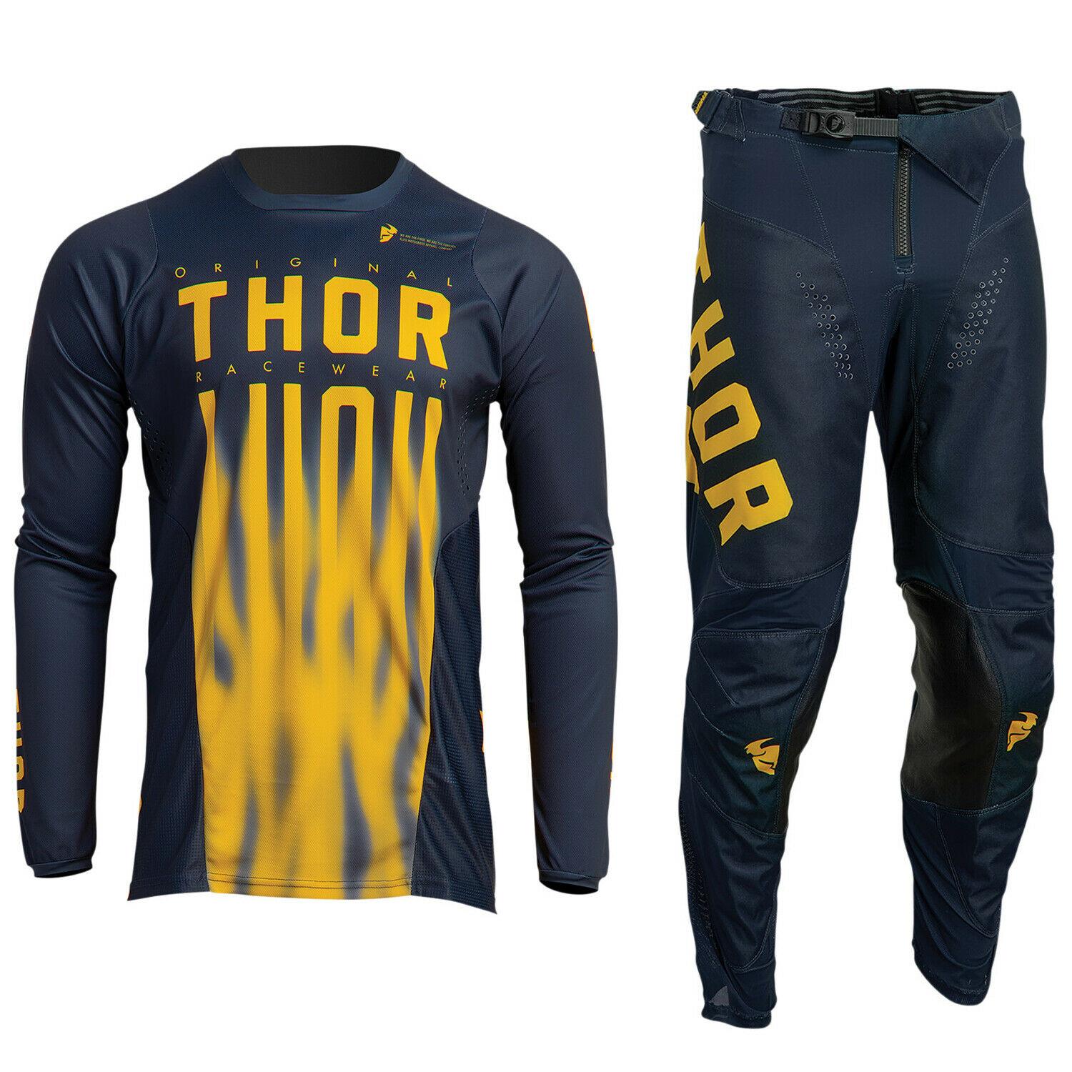 2022 THOR PULSE MOTOCROSS MX KIT PANTS JERSEY VAPOR MIDNIGHT LEMON