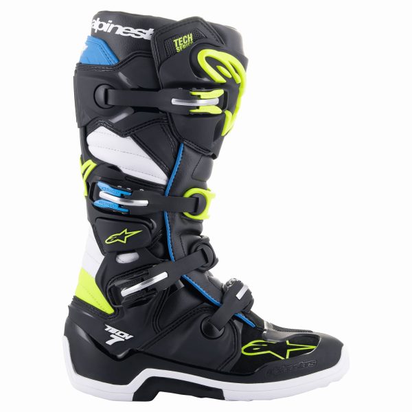 Alpinestars Tech 7 Motocross Boots - Black Enamel Blue Yellow Fluo