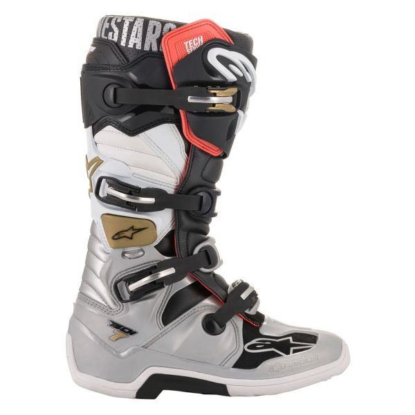 Alpinestars Tech 7 Motocross Boots - Black Silver White Gold